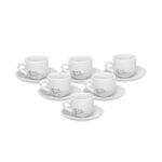 Jogo de Xícaras de Porcelana para Café Manhattan Falling Branco 12 Peças - Imagem 3