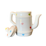 Bule de Cerâmica para Chá Café em Poá Coração Fofo