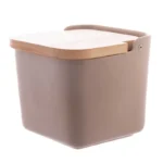 Saleiro Areia C/ Tampa Bambu 12x11cm Em Cerâmica Wolff