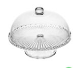 Prato de vidro para bolo Bangkok com tampa 29x21 cm