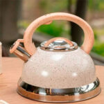 Chaleira de inox Roma com apito indução vanilla 2,7 litros