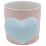 Caneca Coração C/ Pires 200ml Em Cerâmica Lila Cosméticos - Imagem 2