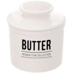 Manteigueira em cerâmica Francesa Branca 10 cm